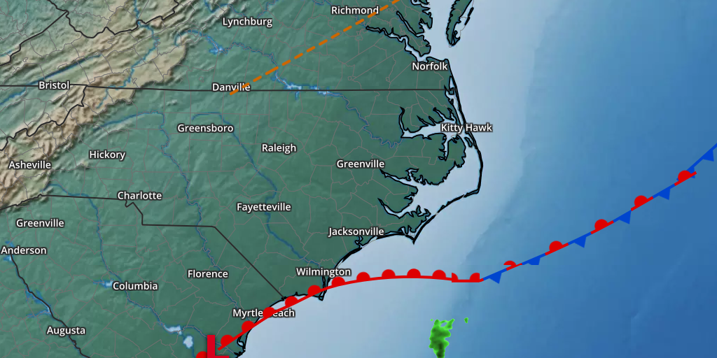 Current radar for Eastern North Carolina
