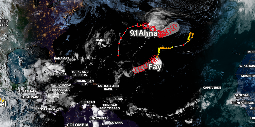 Atlantic tropical cyclone and invest overview