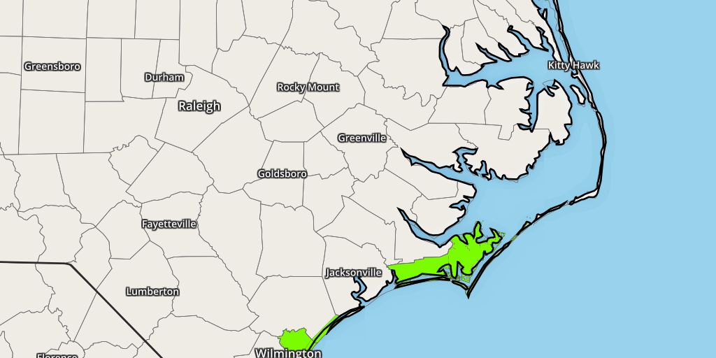 Current weather alerts focused on Eastern North Carolina