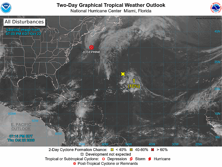 Official National Hurricane Center Atlantic two-day tropical weather outlook