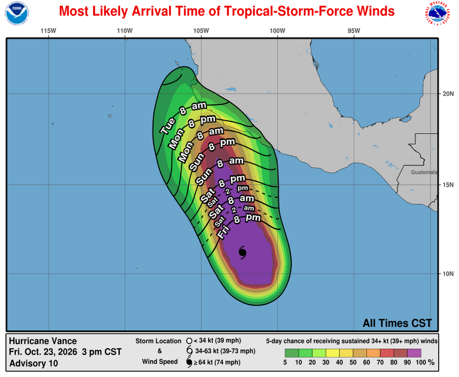 Tropical-Storm-Force Wind Arrival