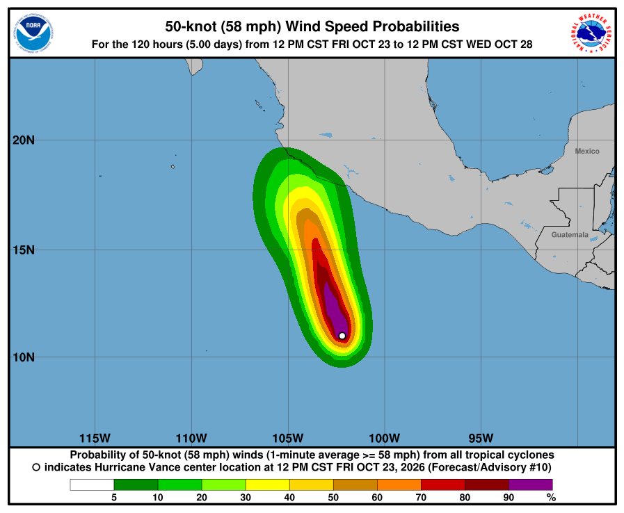 58 mph Wind Probability